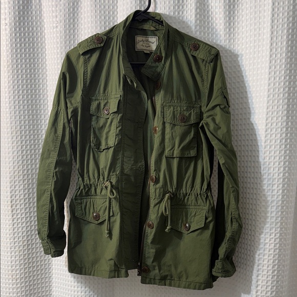 Lucky Brand Olive Green Utility Jacket with Waist Drawstring Size XSMALL - Picture 2 of 8